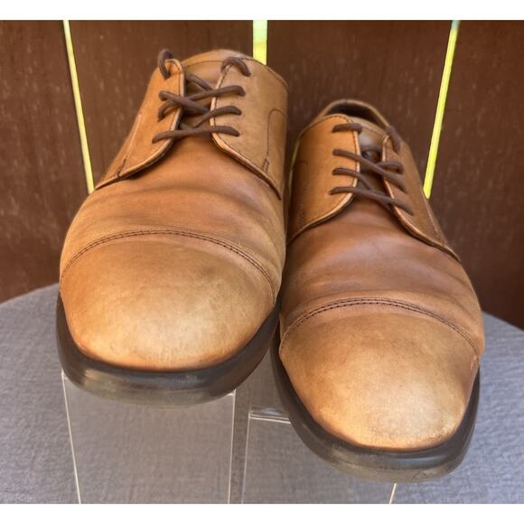 Men\'s Ecco Brown Leather Cap Toe Oxfords Dress/Business Shoes Size 9-9.5 EU 43 main image 7